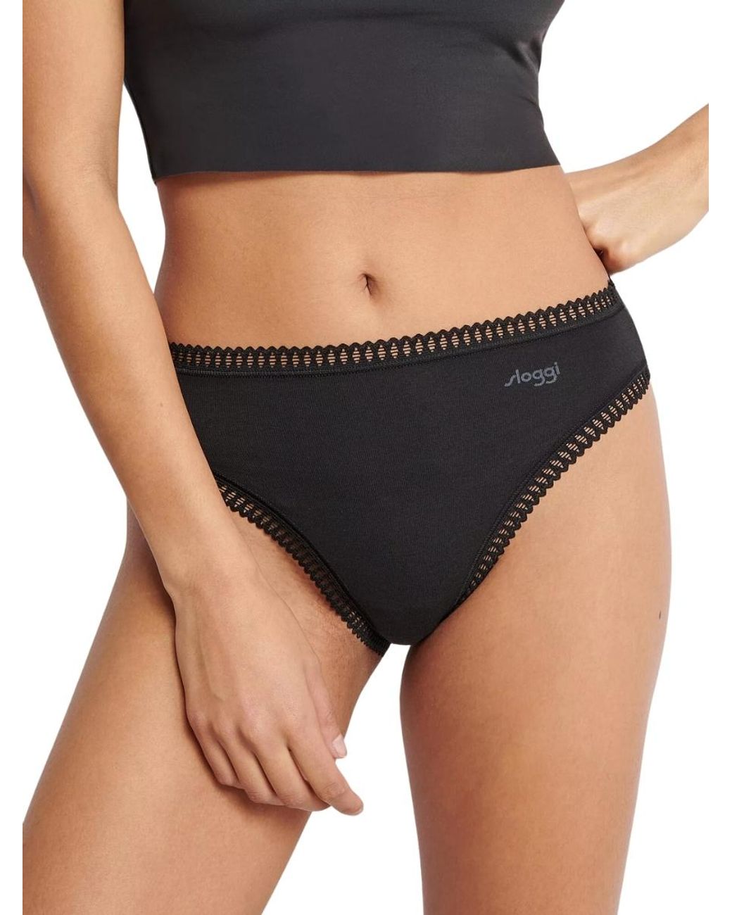 Sloggi Black Go Crush High Leg Briefs (3 Pack)