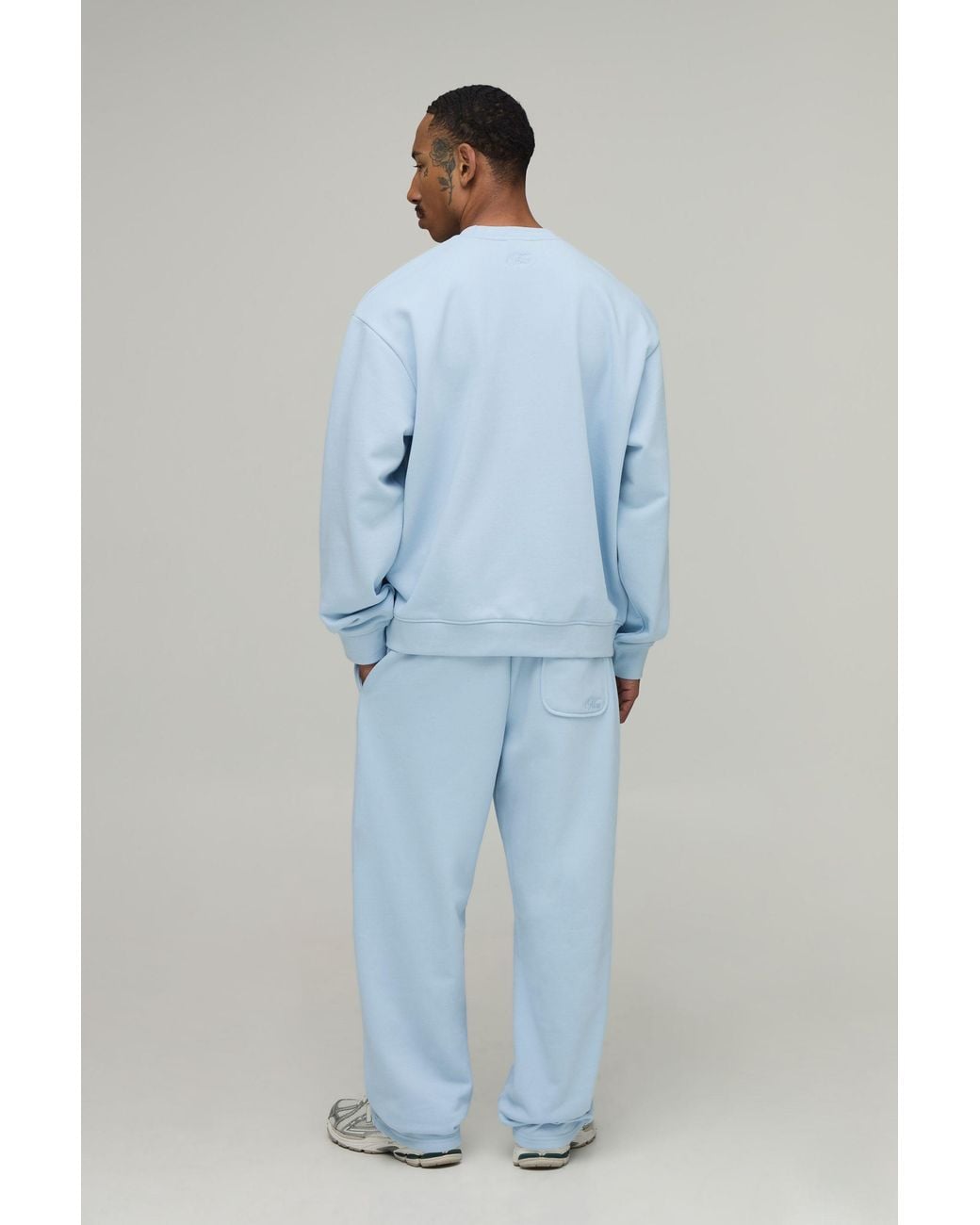 BoohooMAN Blue Oversized Premium 480Gsm Sweatshirt for men