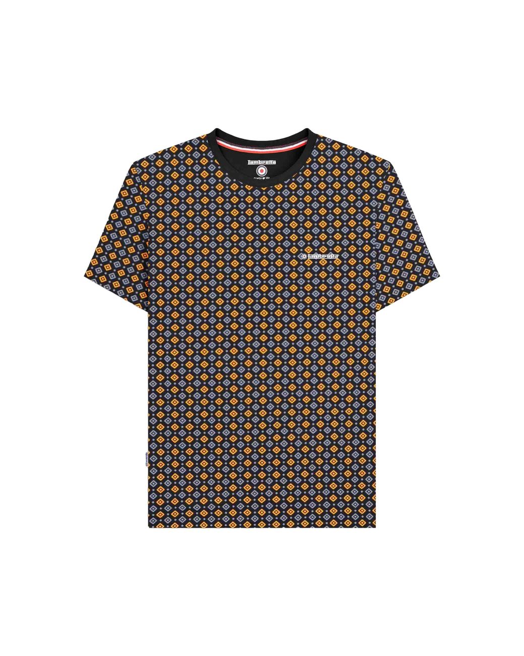 Lambretta Black Ss25 Geometric T-Shirt Cotton for men