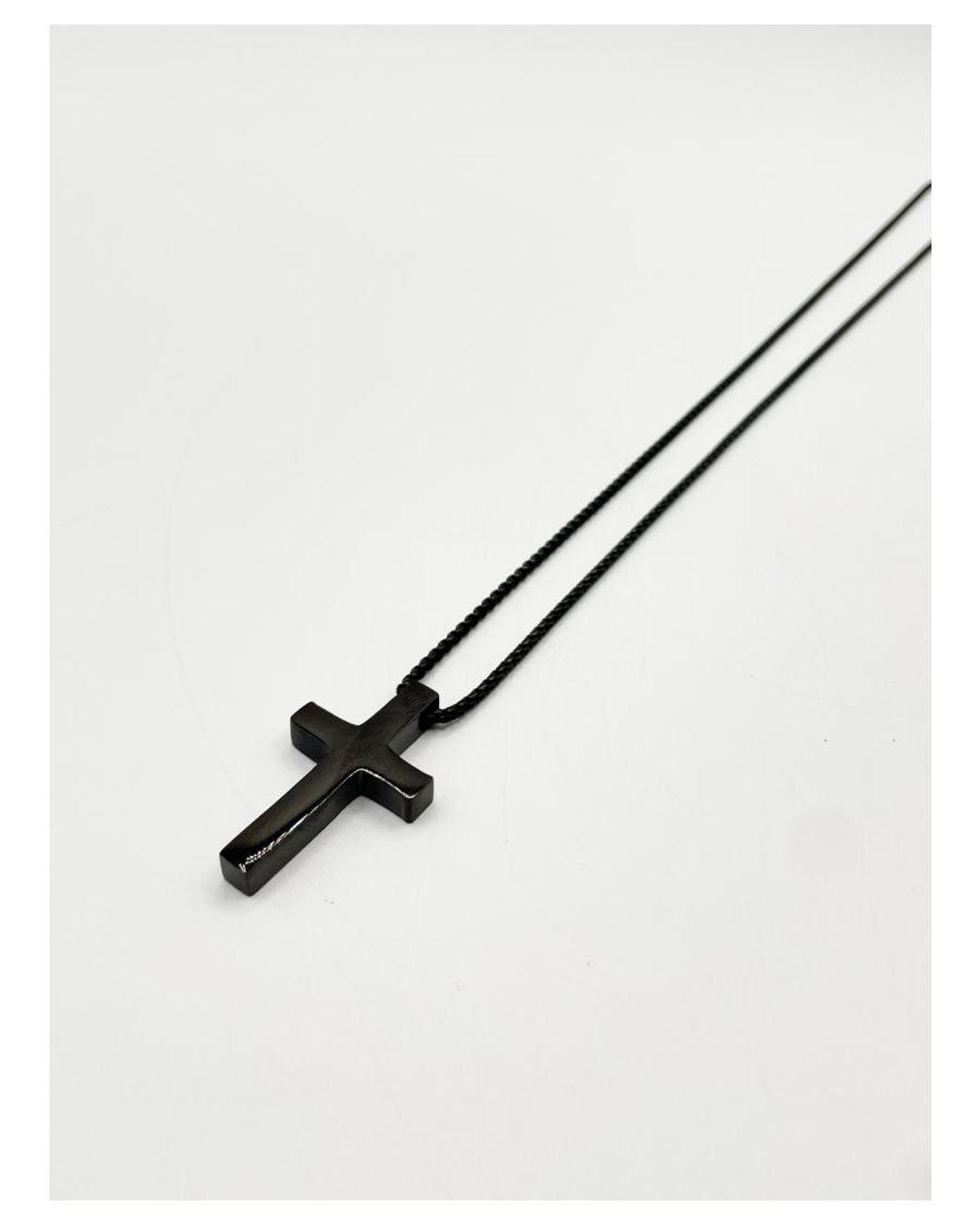 SVNX White Cross Pendant Necklace for men