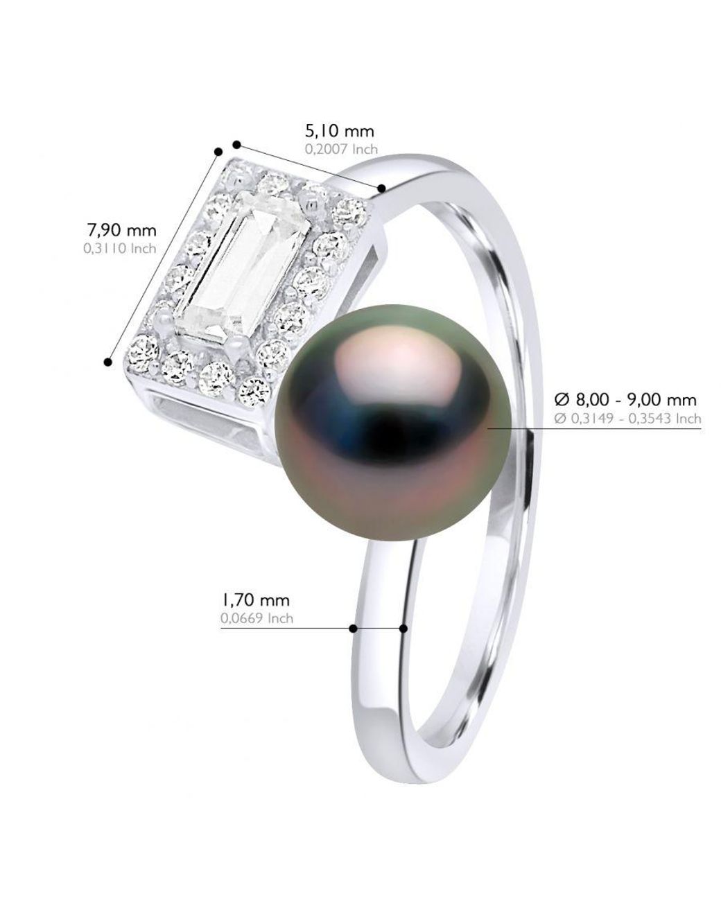 Ateliers Saint Germain Black Ring Adjustable Cubic Zirconia