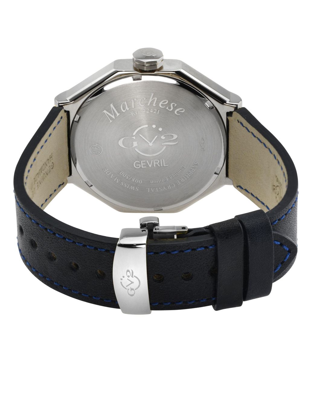 Gv2 Gray Marchese 42421 Swiss Quartz Genuine Italian Leather Watch for men