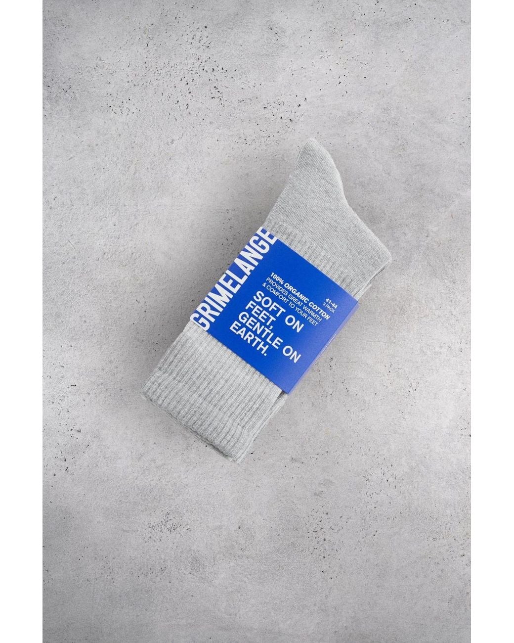 Grimelange Gray 3-Pack Knit Crew Socks for men