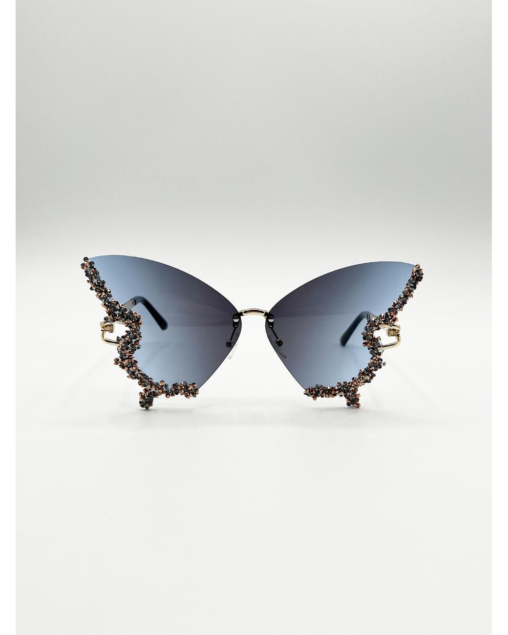 SVNX Blue Butterfly Lens With Crystal Detail