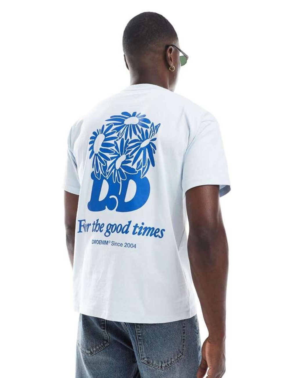 Dr. Denim Blue Trooper Relaxed Fit T-Shirt for men