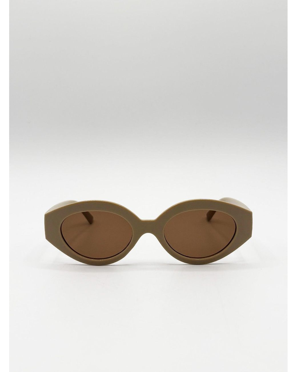 SVNX Natural Retro Small Oval Sunglasses