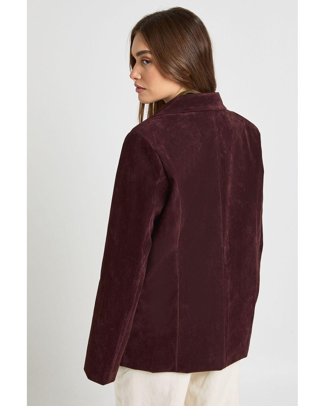 Boohoo Black Vintage Look Faux Suede Relaxed Fit Blazer