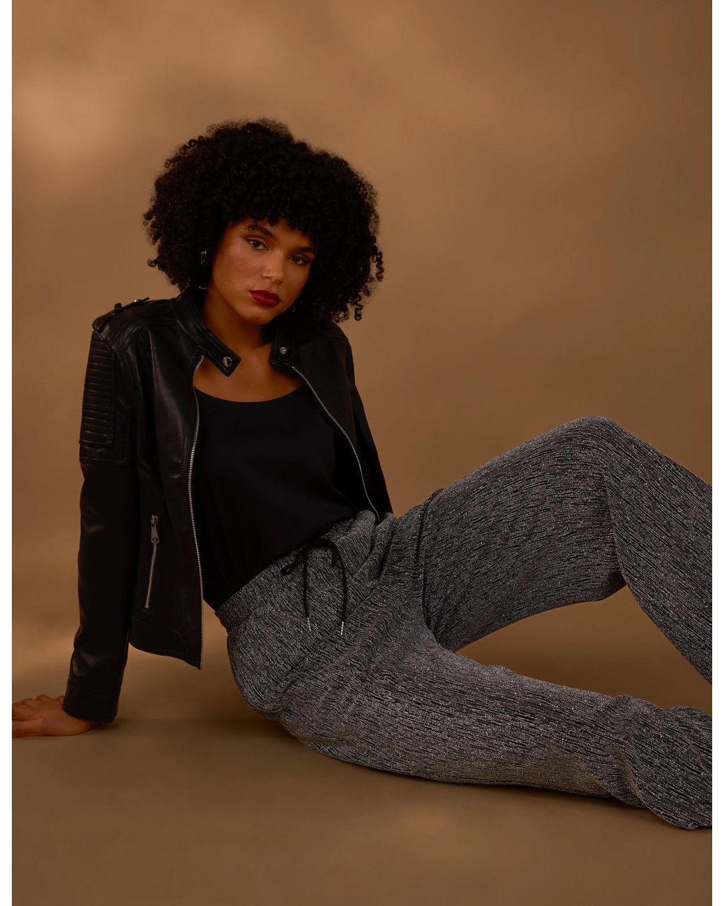 Blue Vanilla Brown Rhinestone Detailed Trousers