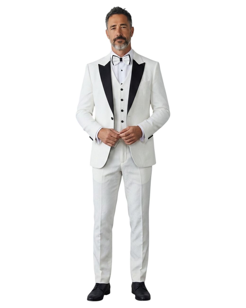 TruClothing Gray White3 Piece Velvet Wedding Tuxedo Formal Suit for men