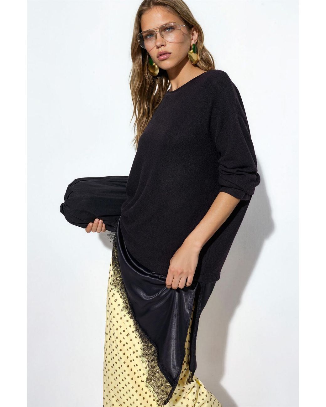 Busem Blue Crew Neck Knit Sweater
