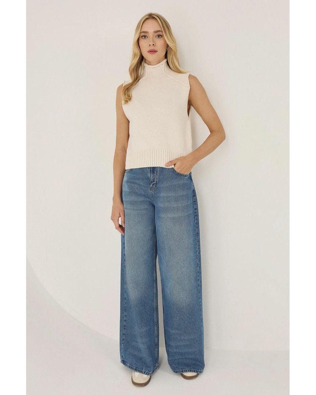 Hiccup Natural Half Turtleneck Sweater