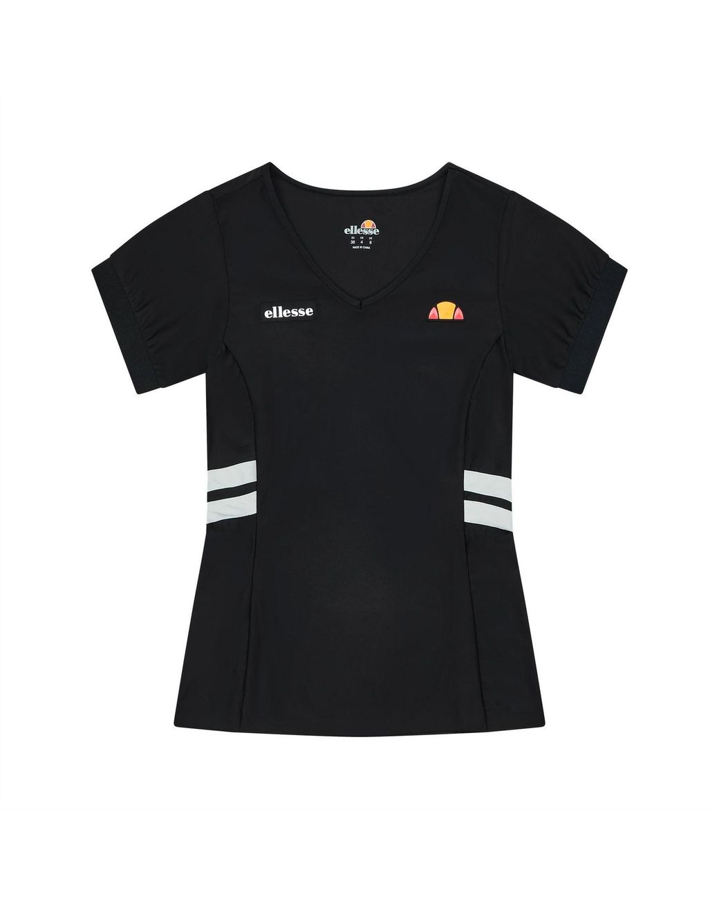 Ellesse Black Lowery V-Neck Short Sleeve Jersey T-Shirt