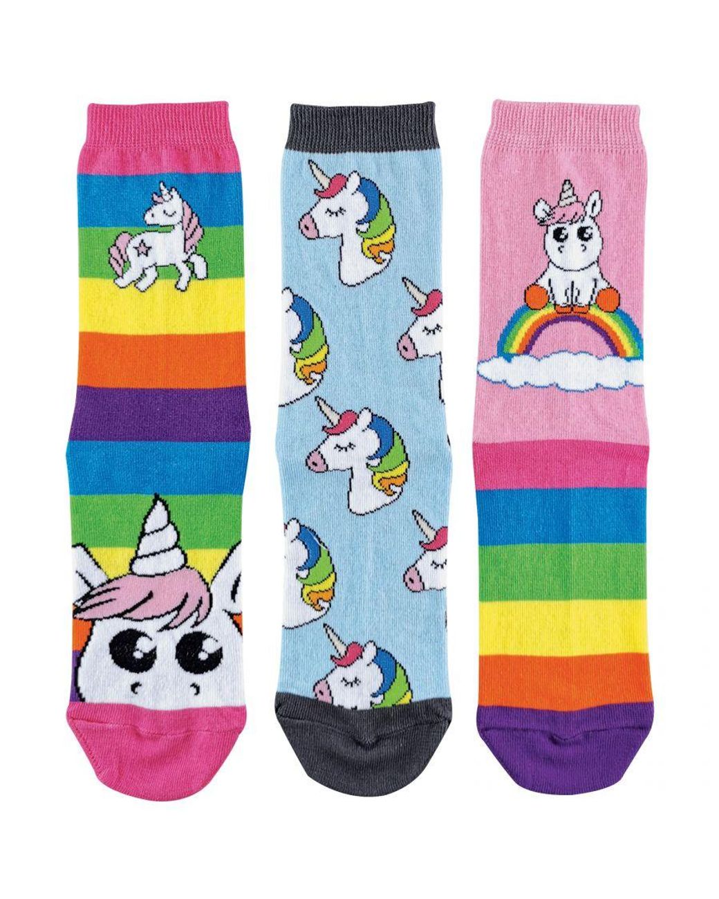 Sock Snob Multicolor Ladies Striped Unicorn Socks
