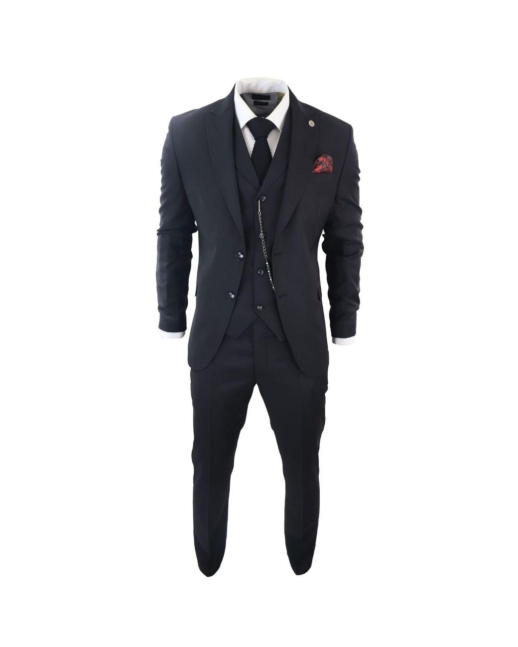 TruClothing Blue Classic 3-Piece Plain Suit for men