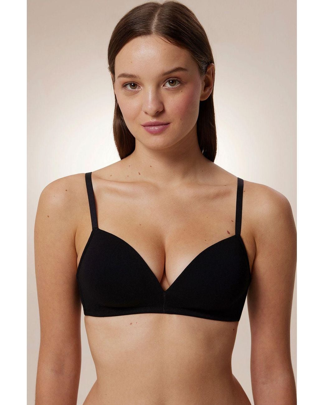 Penti Black Cotton Jersey Bralette With Adjustable Straps