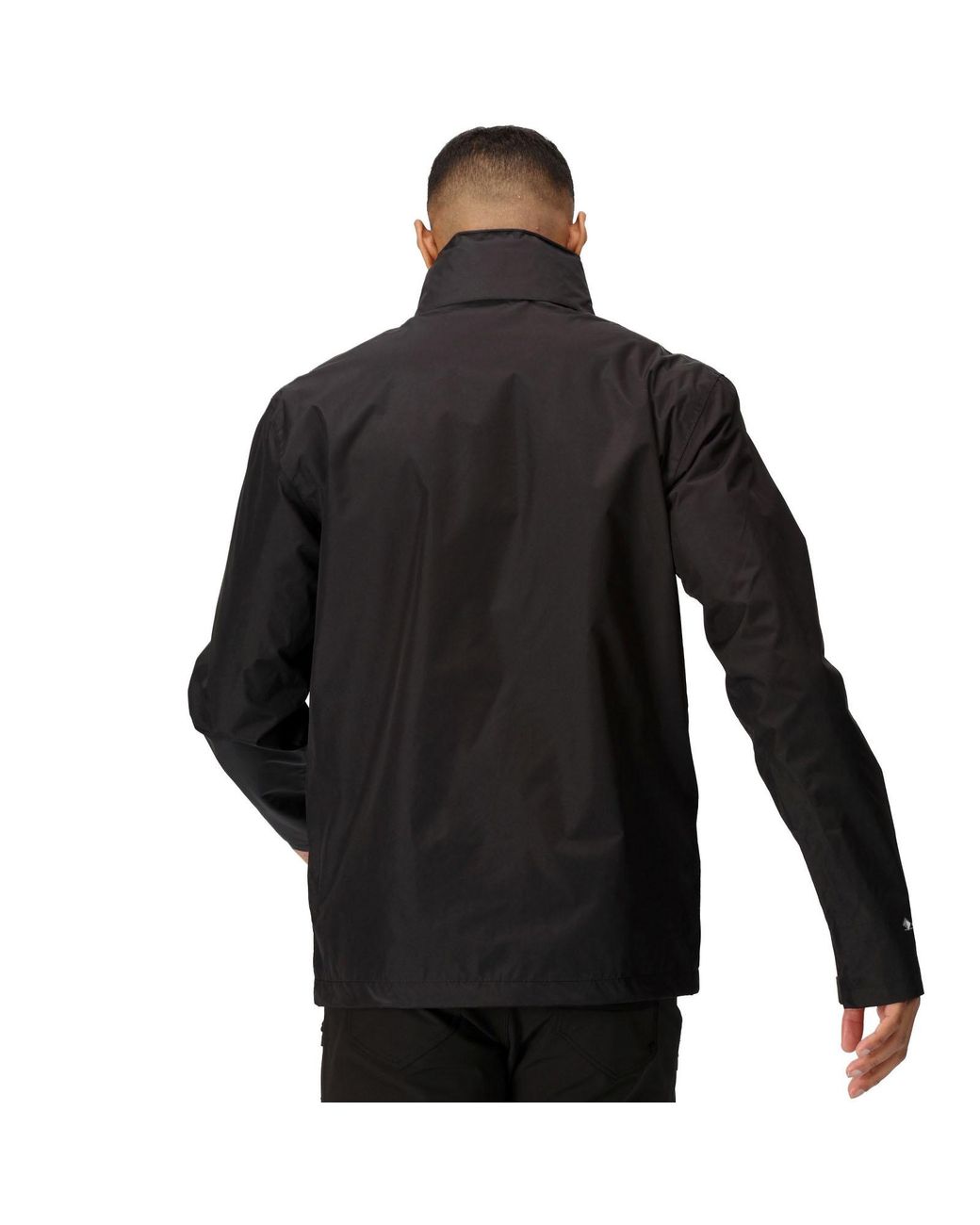 Regatta Black Matt Waterproof Hooded Shell Jacket Rmw201 for men