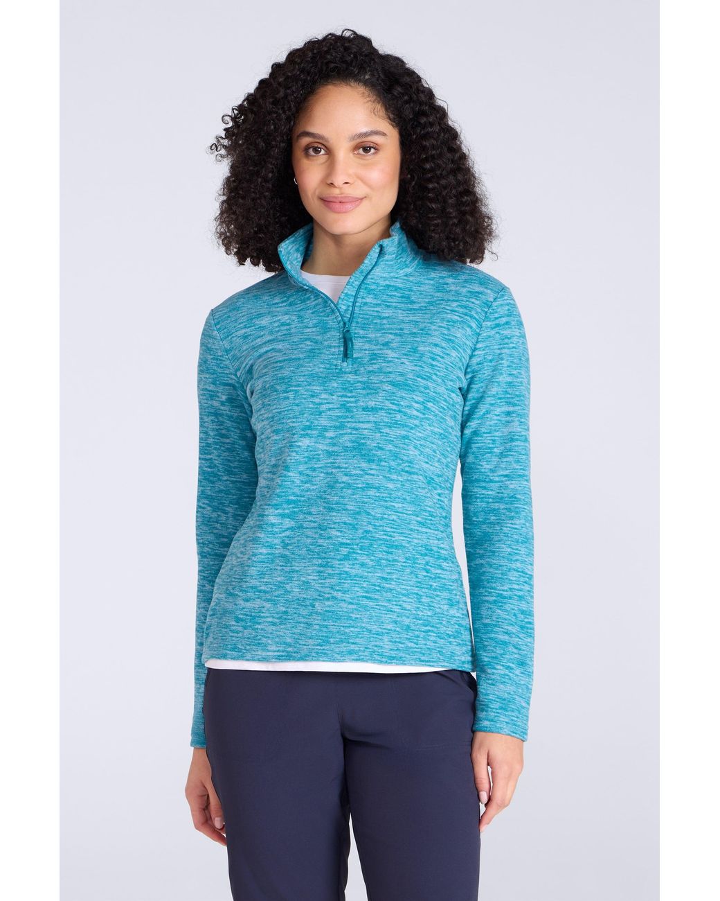 Mountain Warehouse Blue 'Snowdon' Fleece Top Half Zip Breathable Quick Dry Sweater