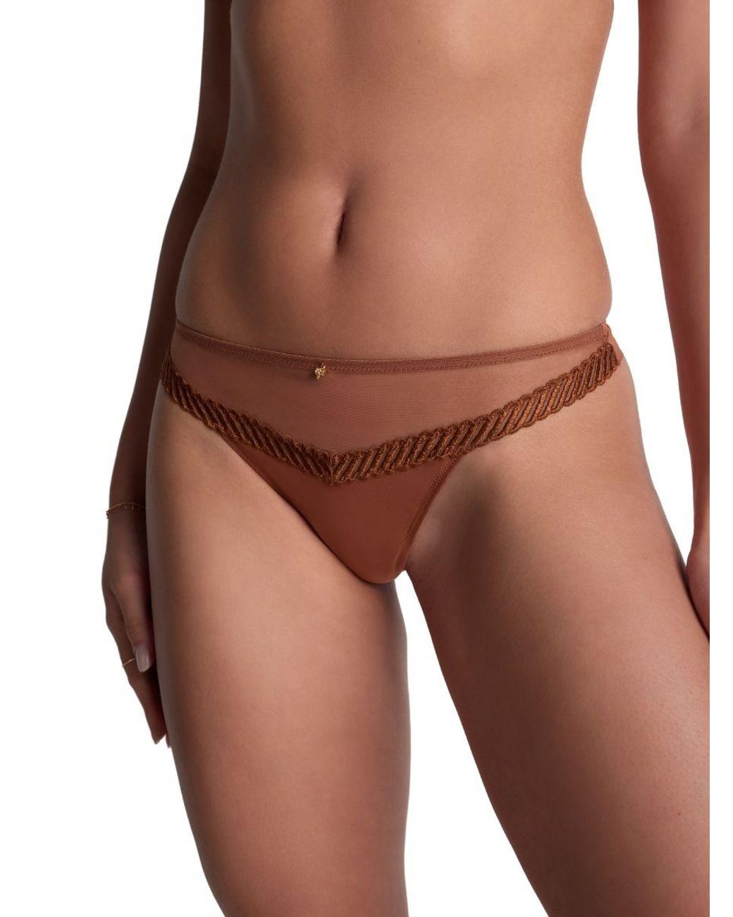 Aubade Brown Sheer Emotion Tanga