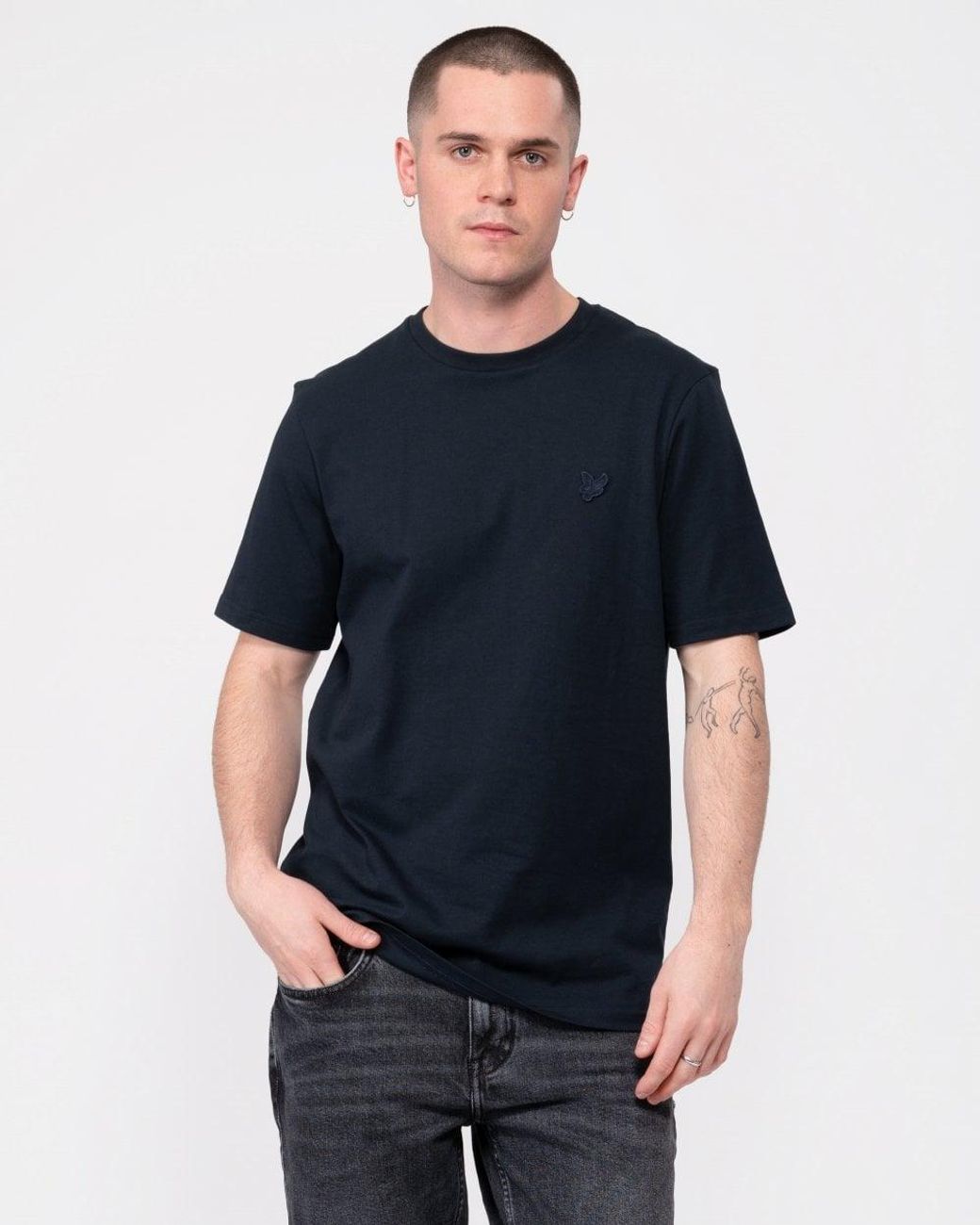 Lyle & Scott Blue Tonal Eagle T-Shirt Size: L for men