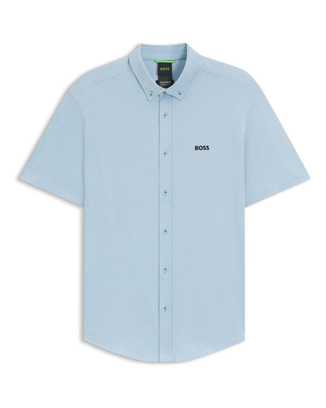 Boss Blue Hbg Motion S Plain Short Sleeve Shirt for men