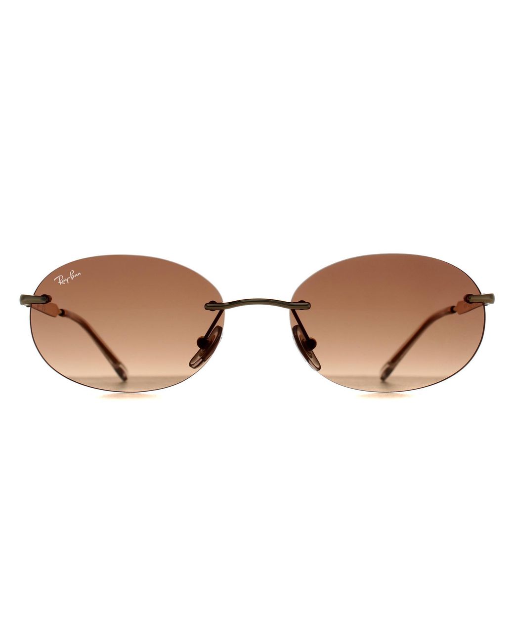 Ray-Ban Brown Oval Arista Gradient Rb3767 Metal