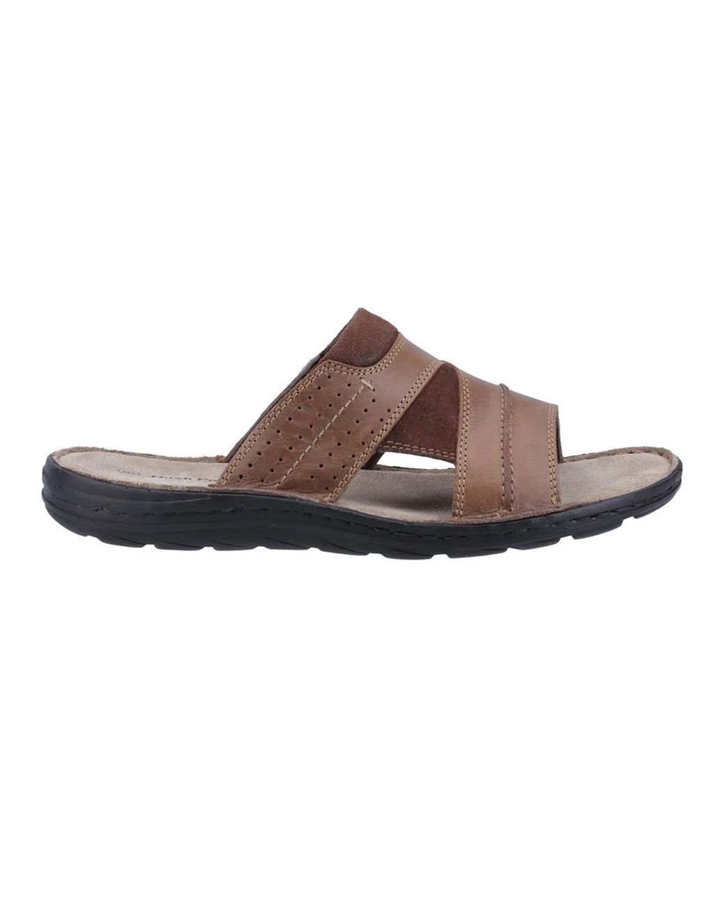 Hush Puppies Brown Archer Leather Mule Sandals for men