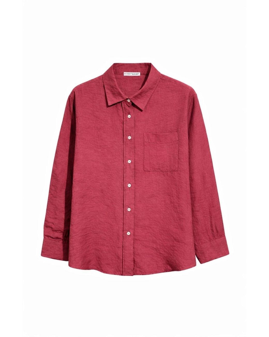 MixRay Red Relaxed Fit Shirt With Pocket