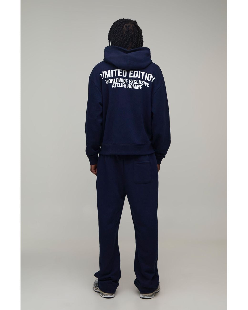 BoohooMAN Blue Tall Straight Leg Limited Edition Joggers for men