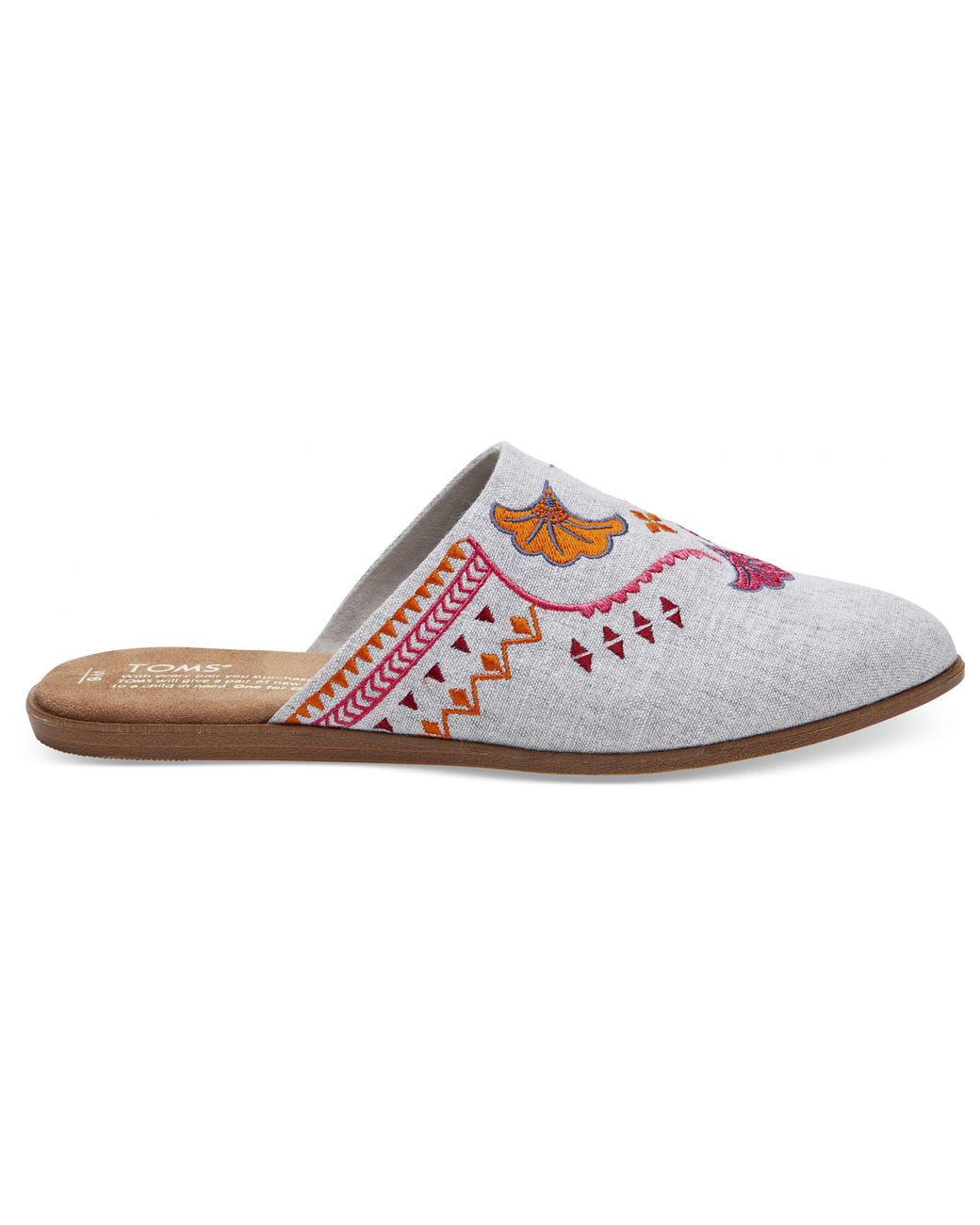 TOMS Pink Chambray Jutti Mule Flip-Flops