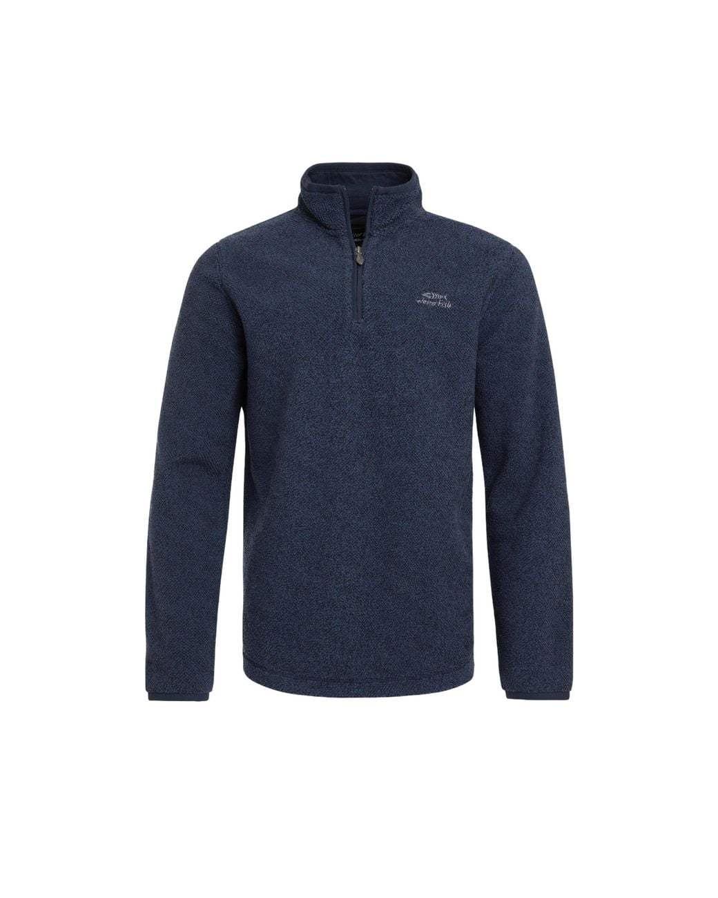 Weird Fish Blue Errill Textured Eco Friendly Quarter Zip Fleece Top Material_Synthetic for men