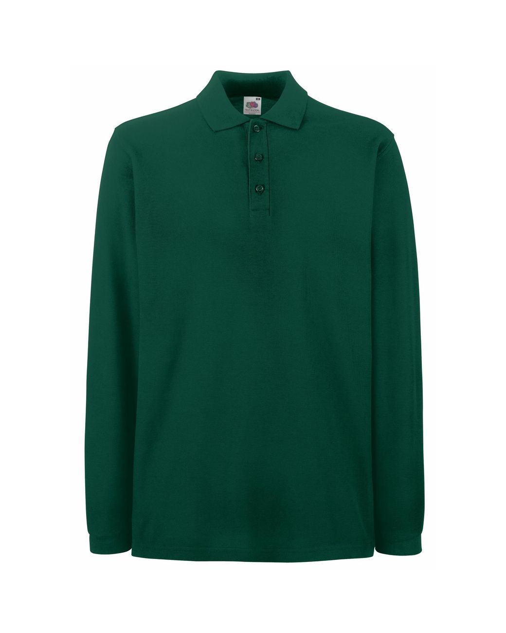 Fruit Of The Loom Green Premium Long Sleeve Polo Shirt for men