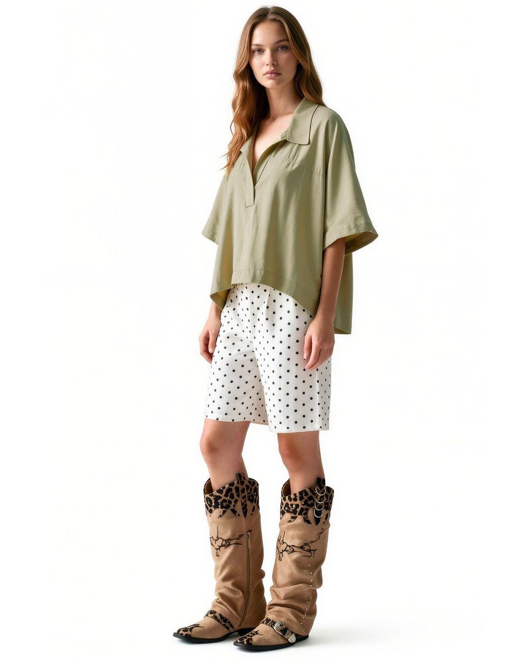 Busem Green Modal Blend Blouse