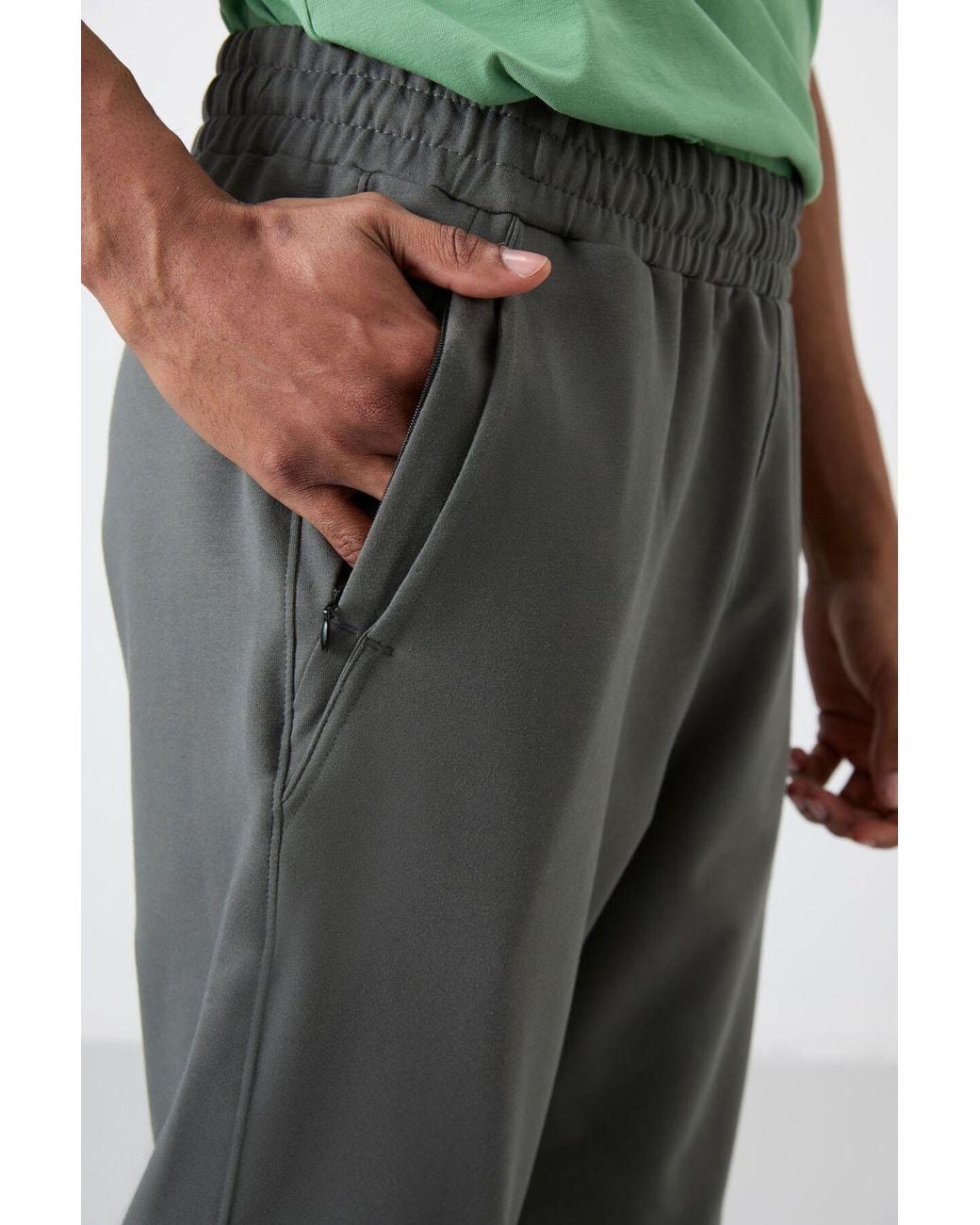 TOMMY LIFE Gray Regular Fit Cotton Blend Sweatpants for men