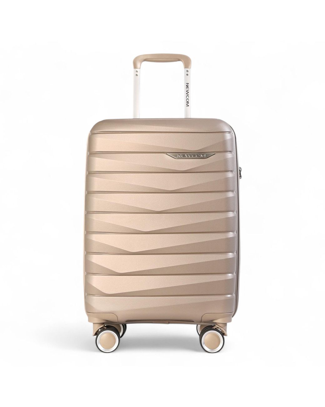 Infinity Leather Natural Hard Shell Cabin Pp Luggage Suitcase Suitable For Easyjet, Ryanair