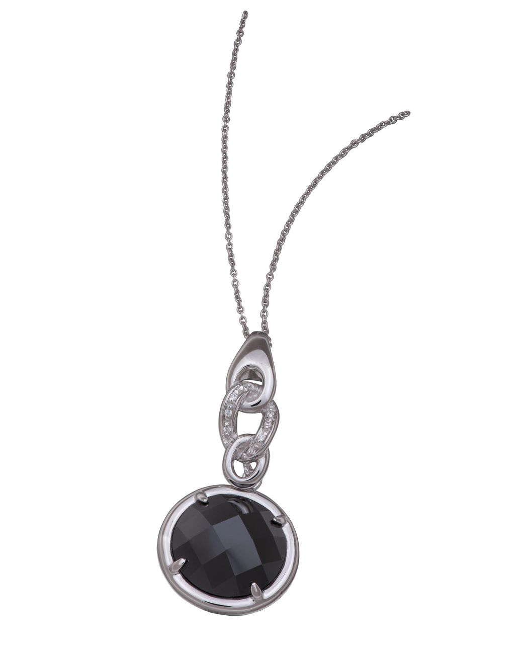 Orphelia Black 925 Sterling Chain With Pendant