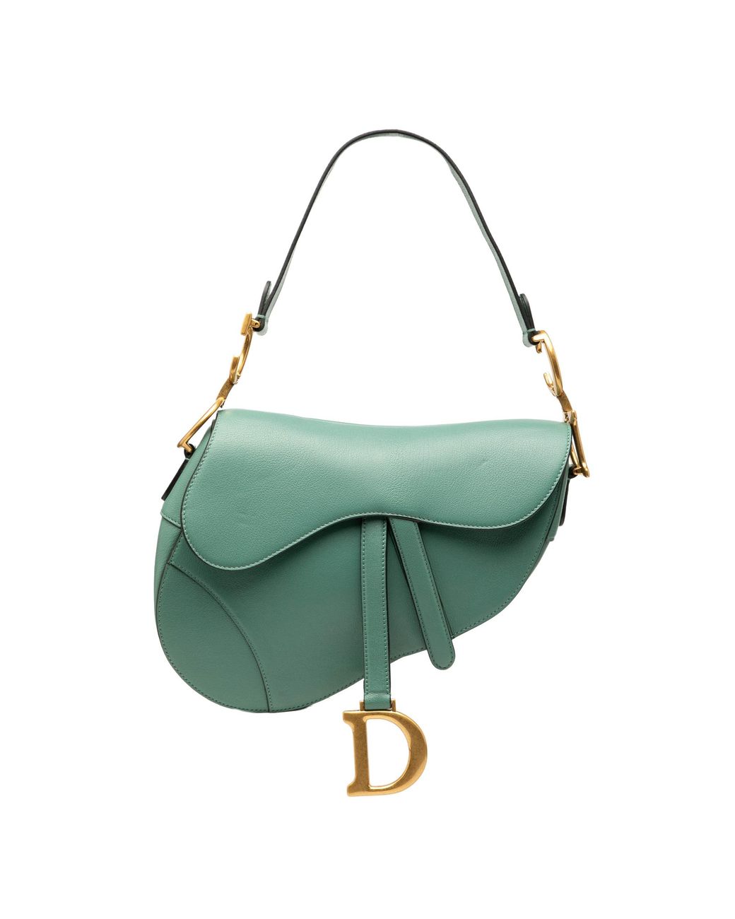 Dior Green Pre-Owned Leather Saddle Bag