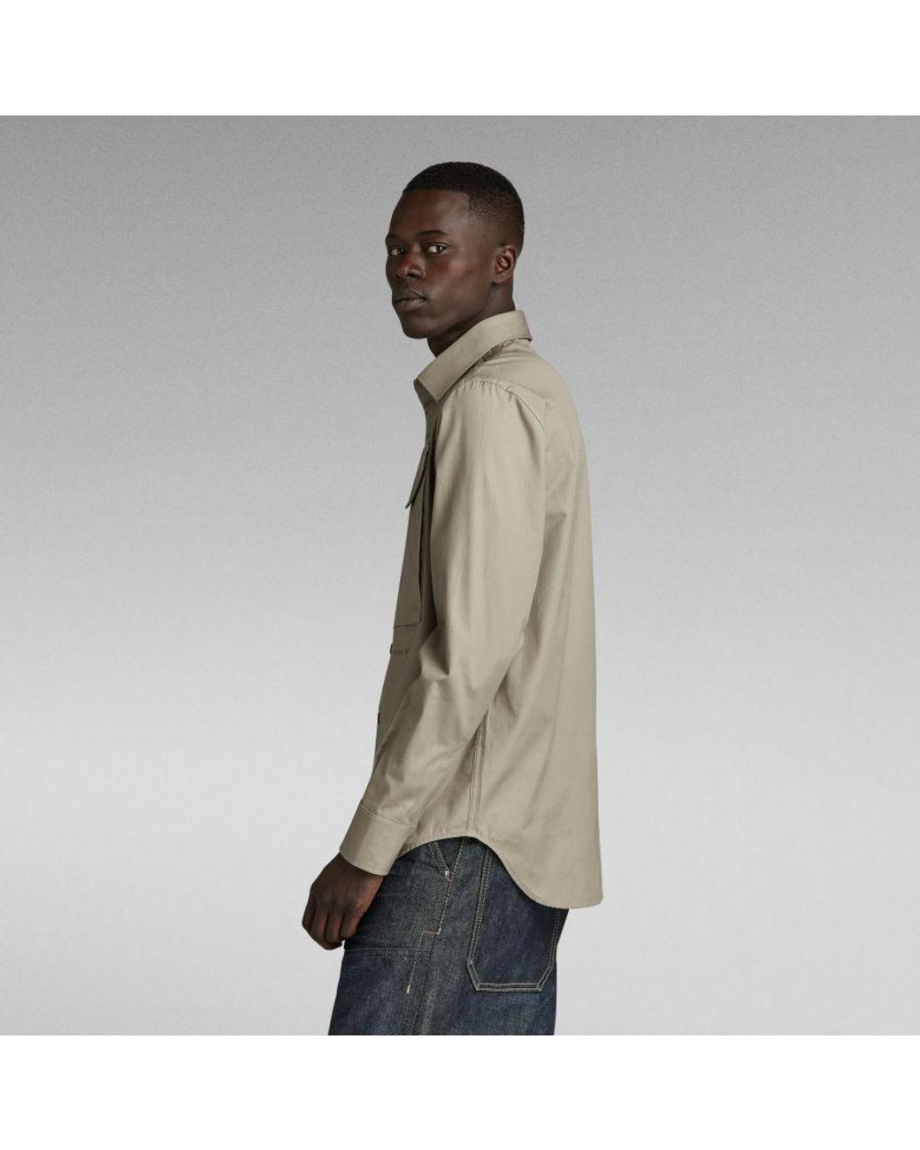 G-Star Natural G-tar D22971-d384 Reguar Fit Ong Eeve Hirt An for men