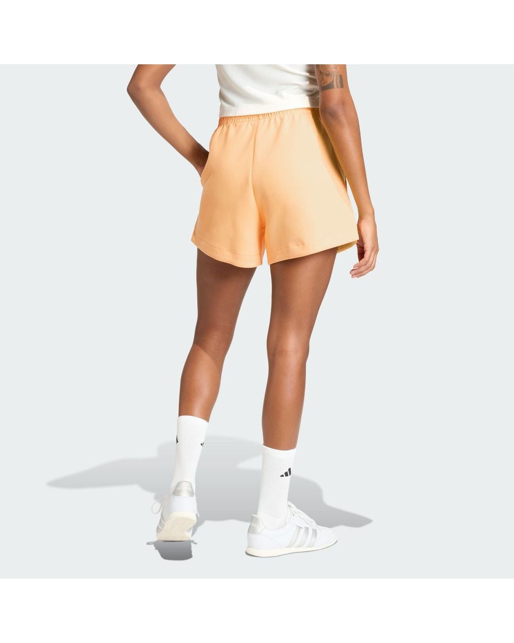 Adidas White Soft Lux Loose Shorts