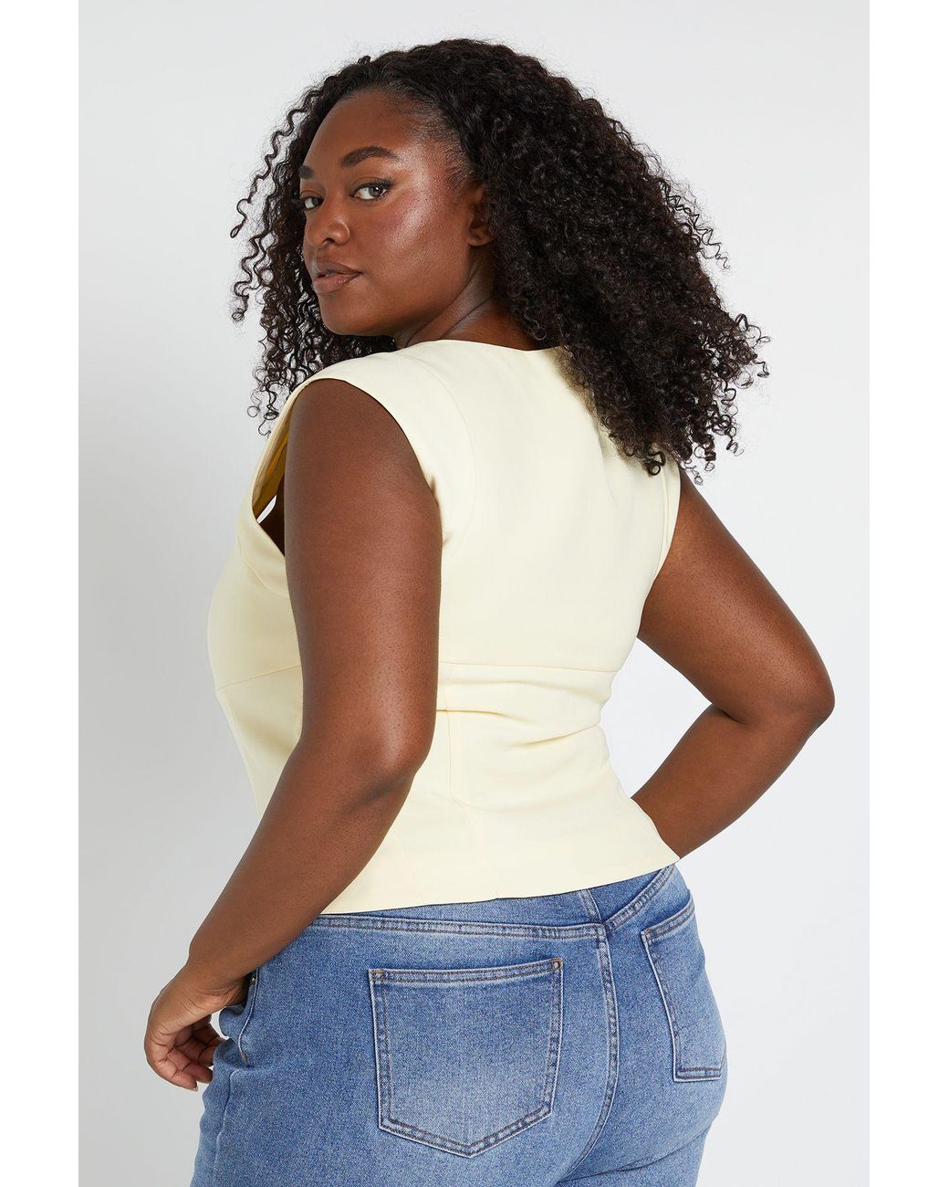 Boohoo White Plus Cap Sleeve Bow Detail Corset