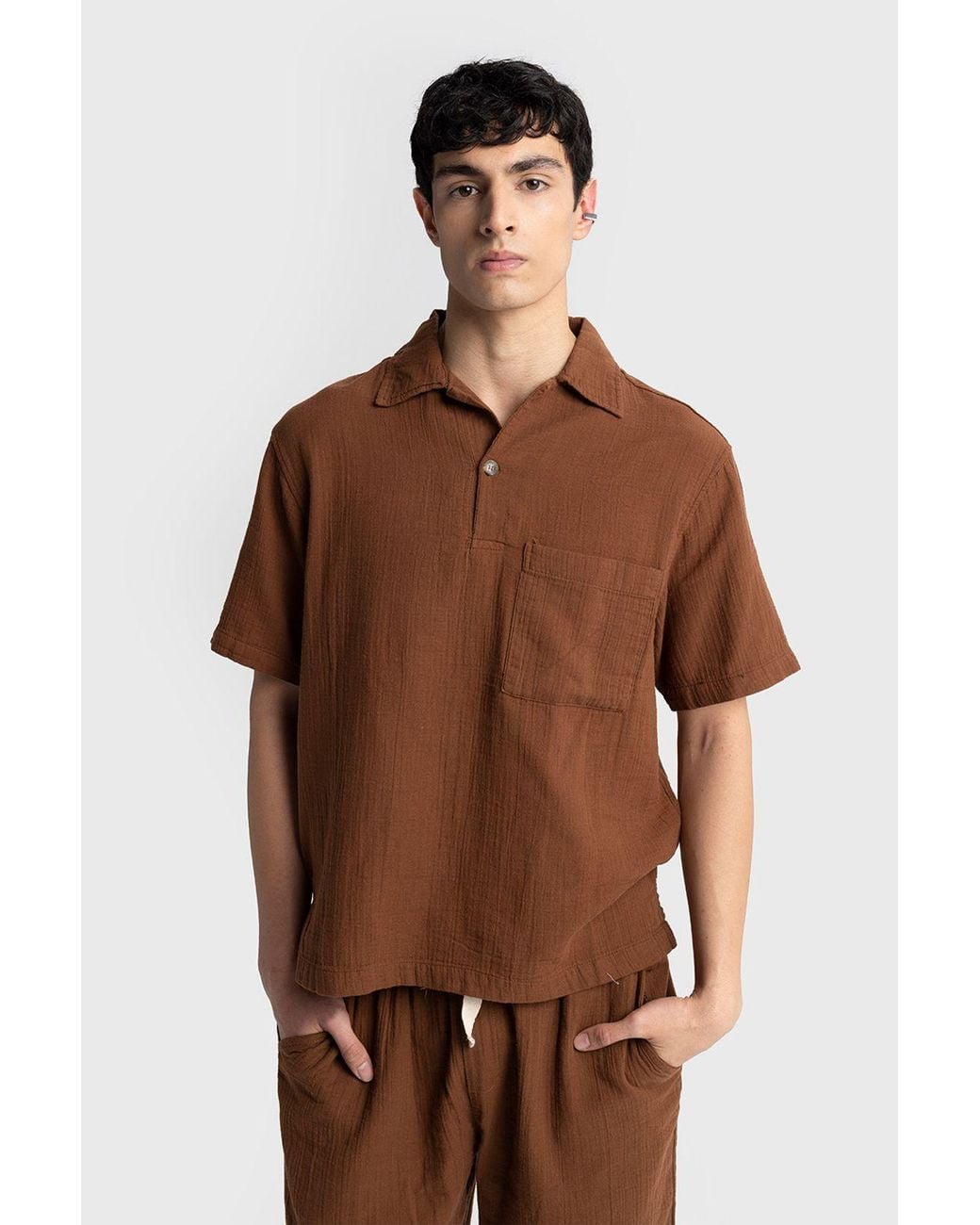 Giesto Multicolor Relaxed Fit Cotton Short Sleeve Shirt for men