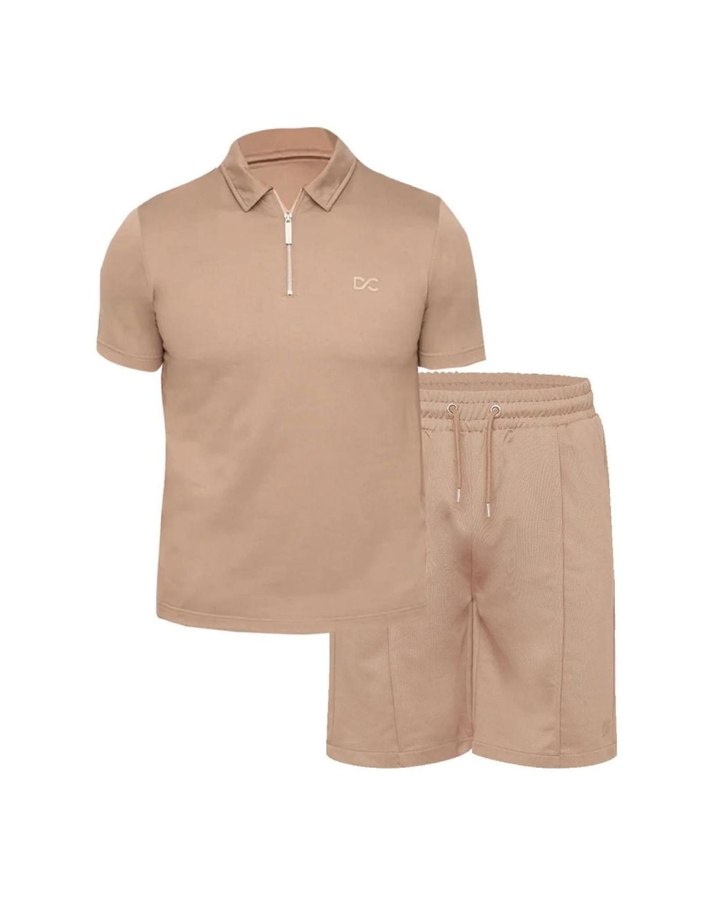 Duck and Cover Natural Medford Pintuck Everyday Polo And Shorts Set for men