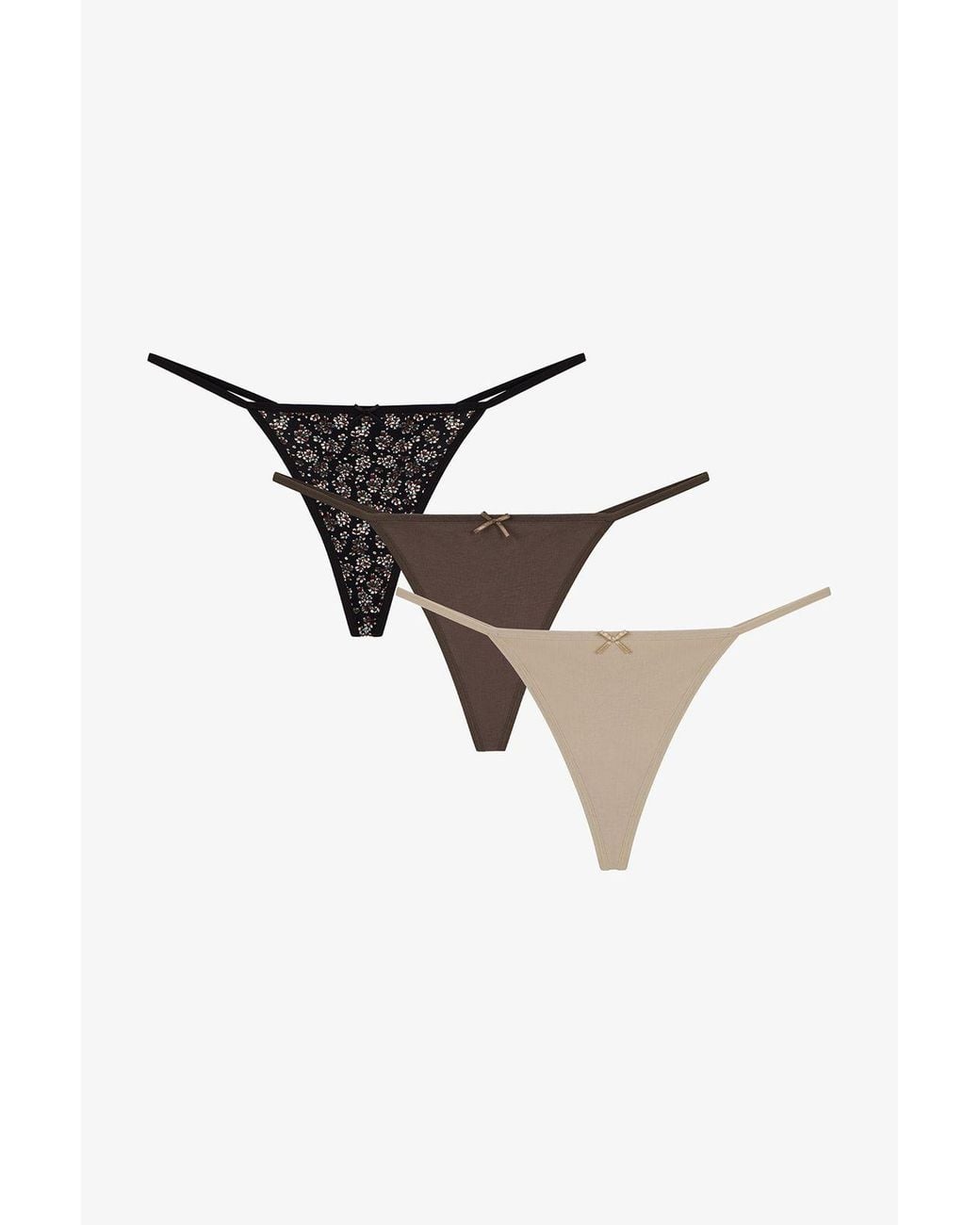 Penti Black Frosty Morning Floral Thong