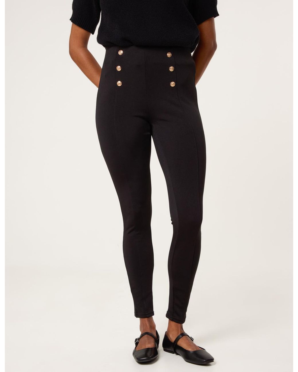 Blue Vanilla Natural Button Detail Shaping Pants