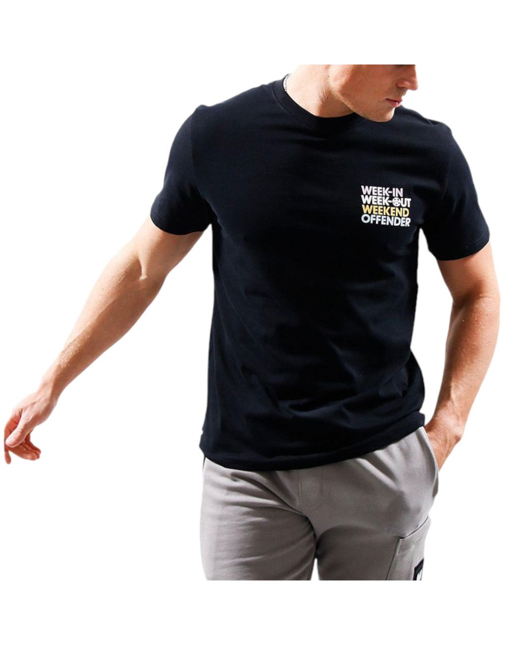 Weekend Offender Black T Shirts Week for men