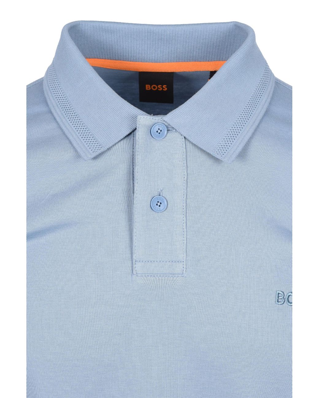 Boss Blue Interlock Polo Light Pastel for men