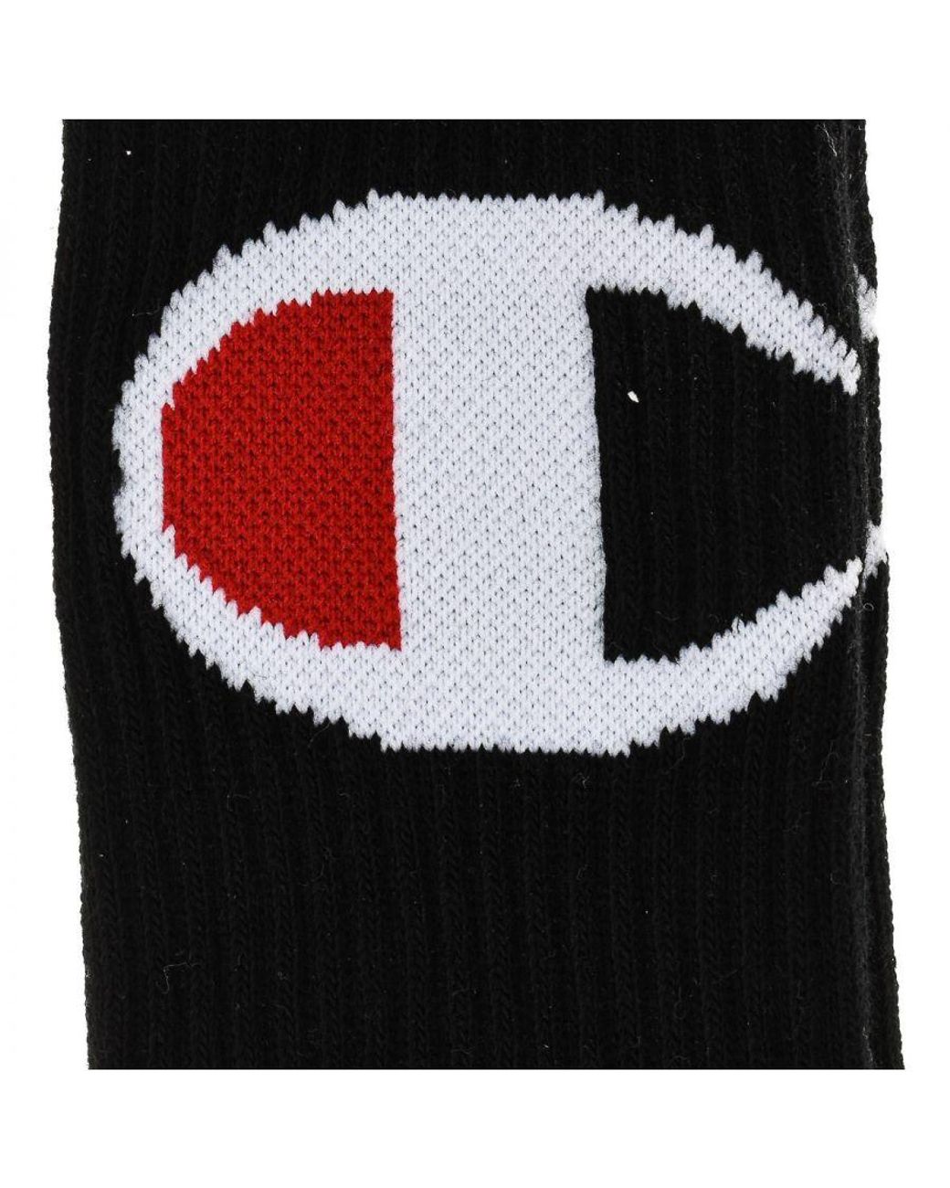 Champion Black Y08Sx High-Top Sports Socks for men