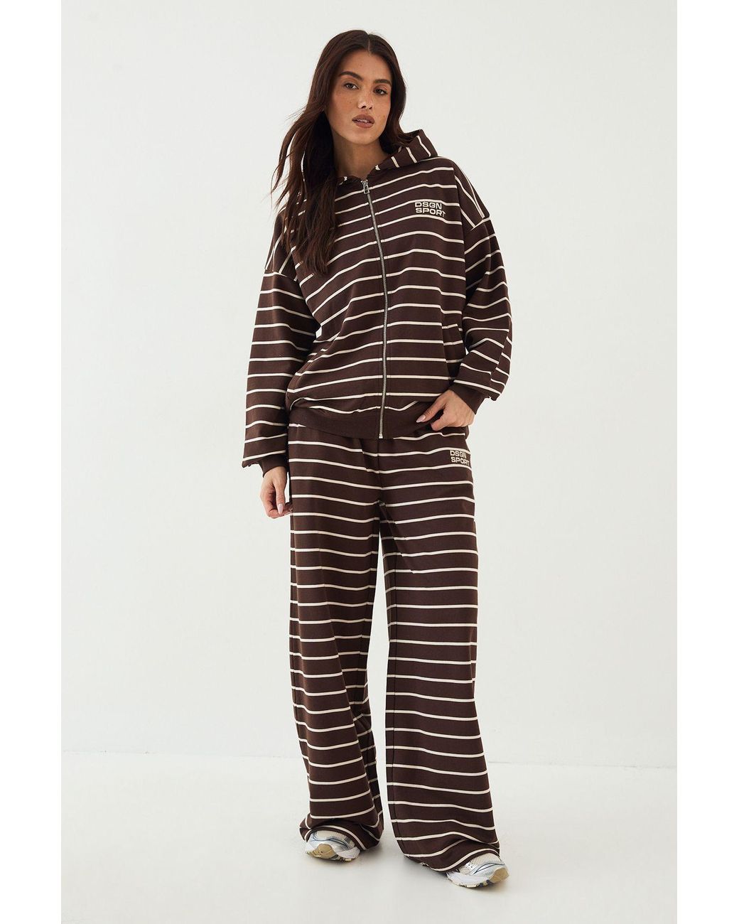 DSGN Studio Brown Stripe Straight Leg Jogger