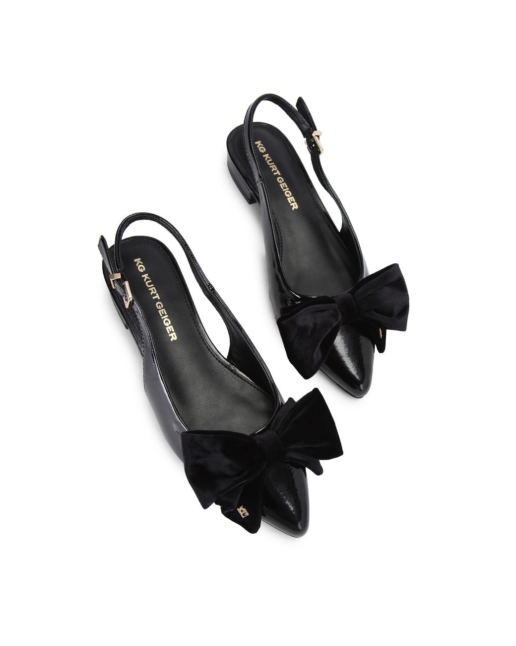 KG by Kurt Geiger Black Aura Bow Flat Sandals