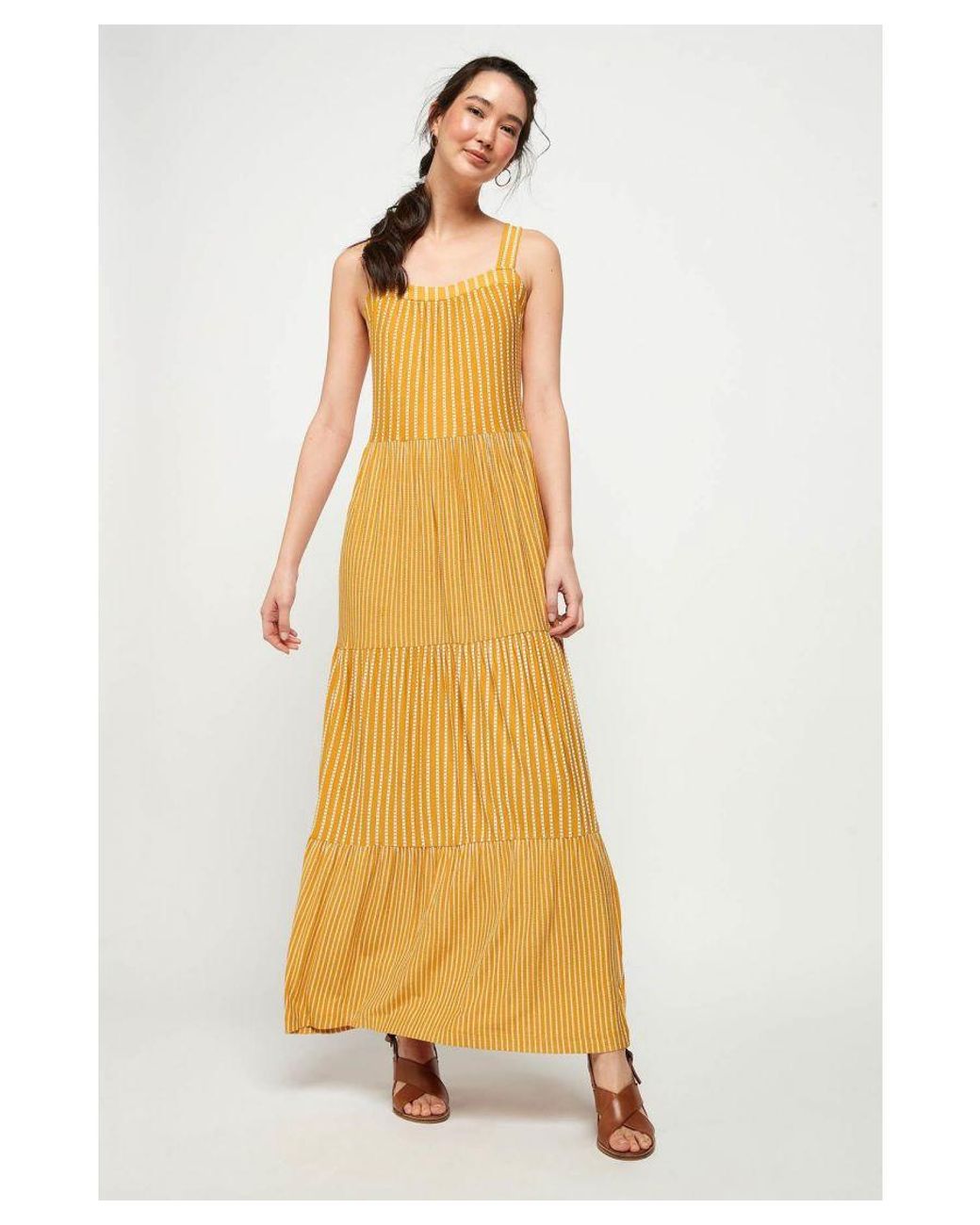 Secret Label Metallic Tiered Maxi Dress
