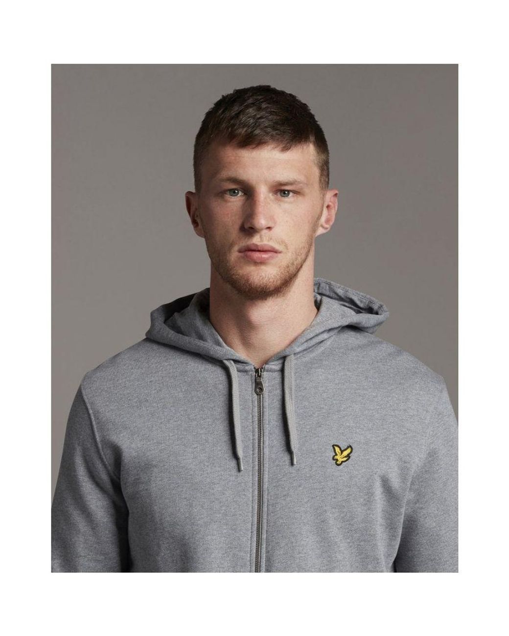 Lyle & Scott Gray Zip Through Hoodie for men